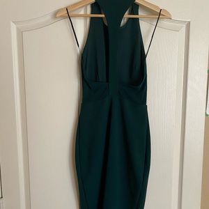 Dark green above the knee cocktail dress